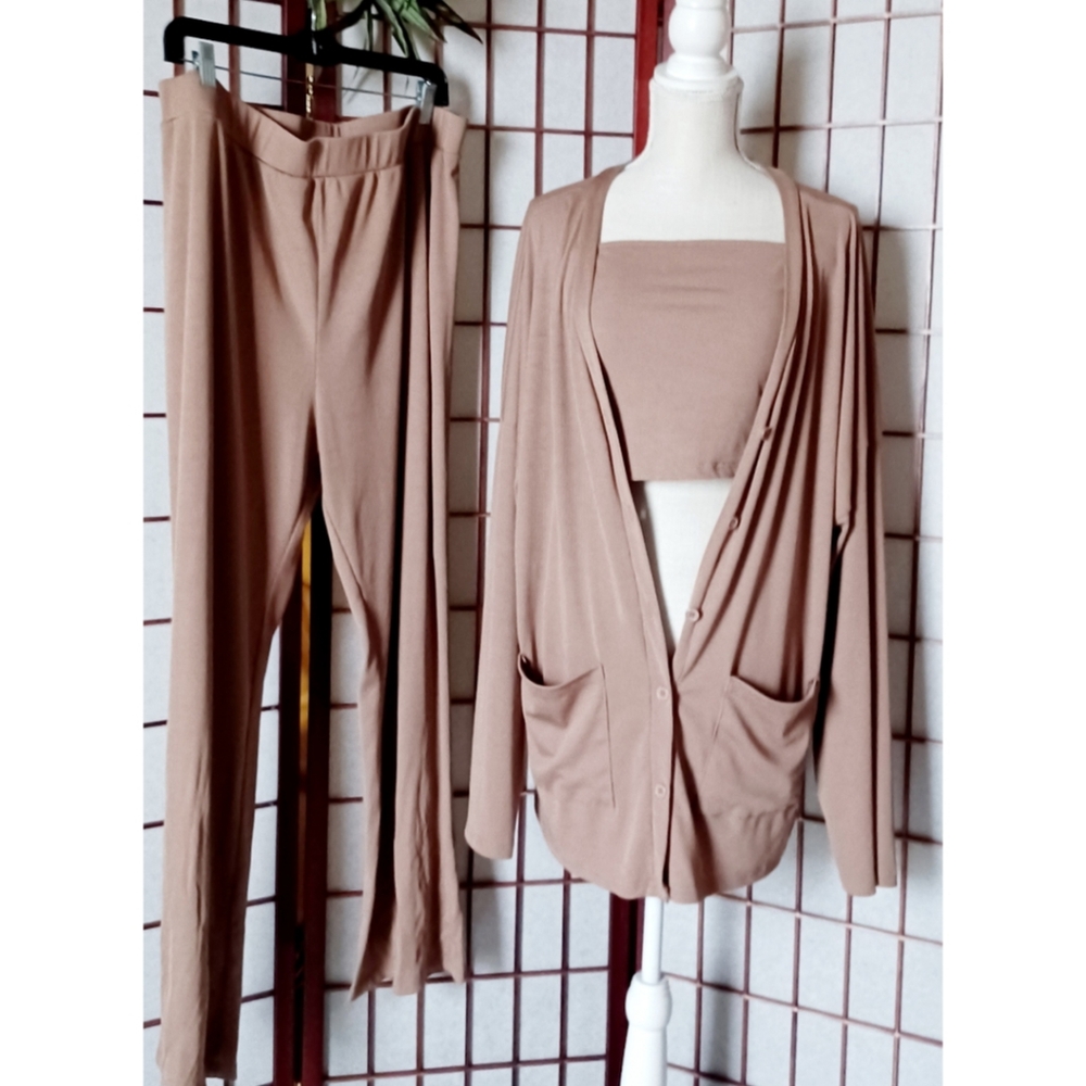 Shein Curve Plus Size Ribbed Open Edit 3-Piece So… - image 8